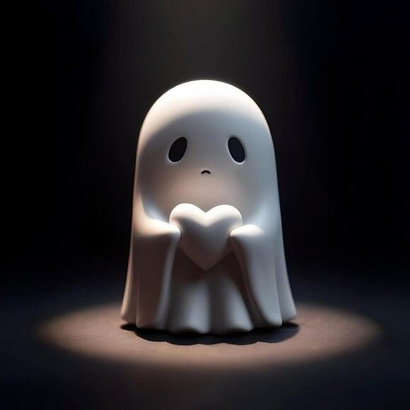 WHITE Spooky Resin Spooky Cute Ghost Halloween Decorations - Picture 1 of 1